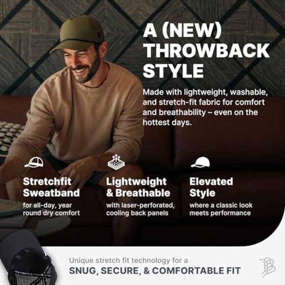Lightweight Stretch Snapback Cap Performance Quick Dry Adjustable Fitted Style
